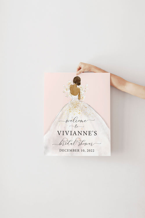 African American Bride Bridal Shower Welcome Sign