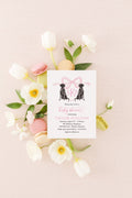 Black Labrador Baby Shower Invitations: Watercolor Dog Crest printed invitation