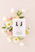 Black Labrador watercolor crest digital baby shower invitation