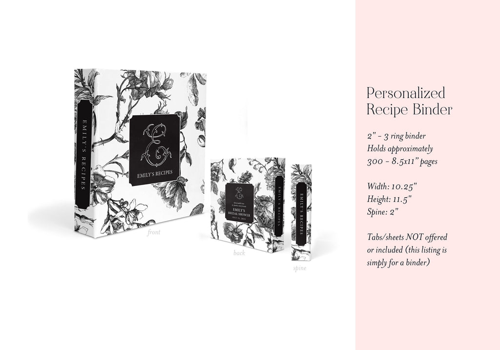Black & White Toile Recipe Binder - image 2