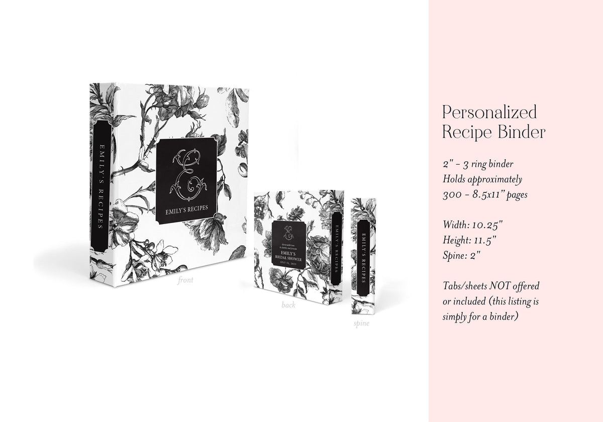 Black & White Toile Recipe Binder - image 2