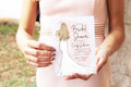 Blonde bride pink watercolor printed bridal shower invitations
