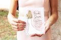 Blonde bride pink watercolor gown digital bridal shower invitation