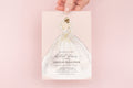 Blonde bride wedding dress printed bridal shower invitations