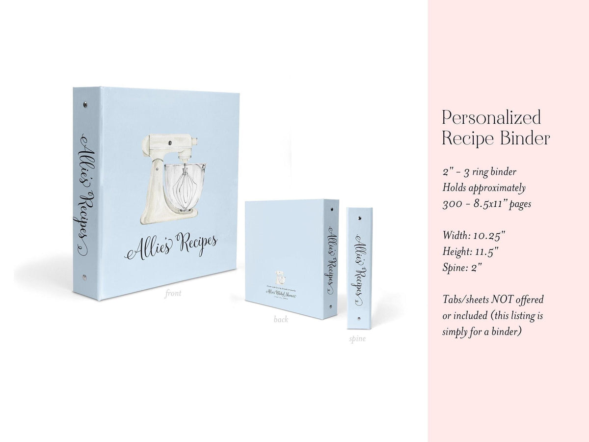 Blue 3-Ring Bridal Recipe Binder - image 2