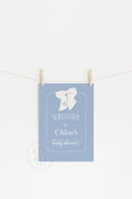 Blue Bow Monogram Baby Shower Welcome Sign