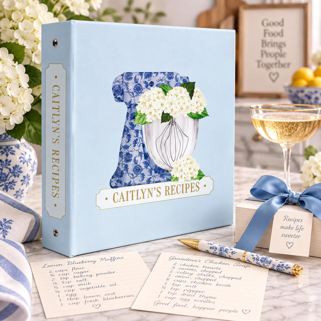 Blue Bridal Shower Recipe Binder - image 1