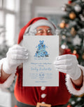 Blue Christmas winter baby sprinkle digital invitation