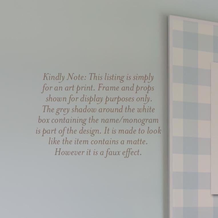 Blue Gingham Monogram Wall Art: Boy Nursery Decor - image 2