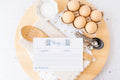 Blue mixer printed bridal shower recipe cards
