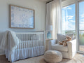 Blue Toile Monogram Nursery Art Print: Grandmillennial Boy or Girl Room Decor - image 1