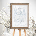 Blue & White Dress Bridal Shower Welcome Sign