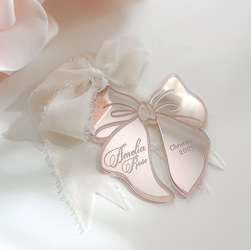 Bow Baby's First Christmas Name Ornament - image 1