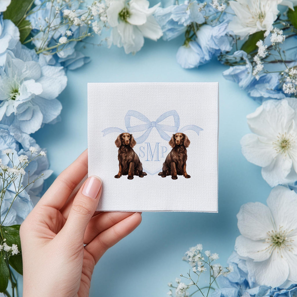 Boykin Spaniel Napkins: Custom Monogrammed Baby Shower Napkins