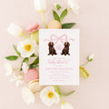 Boykin Spaniel pink puppy crest digital baby shower invitation