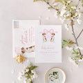 Brittany Spaniel Baby Shower Invitations: Preppy Watercolor Crest printed invitation