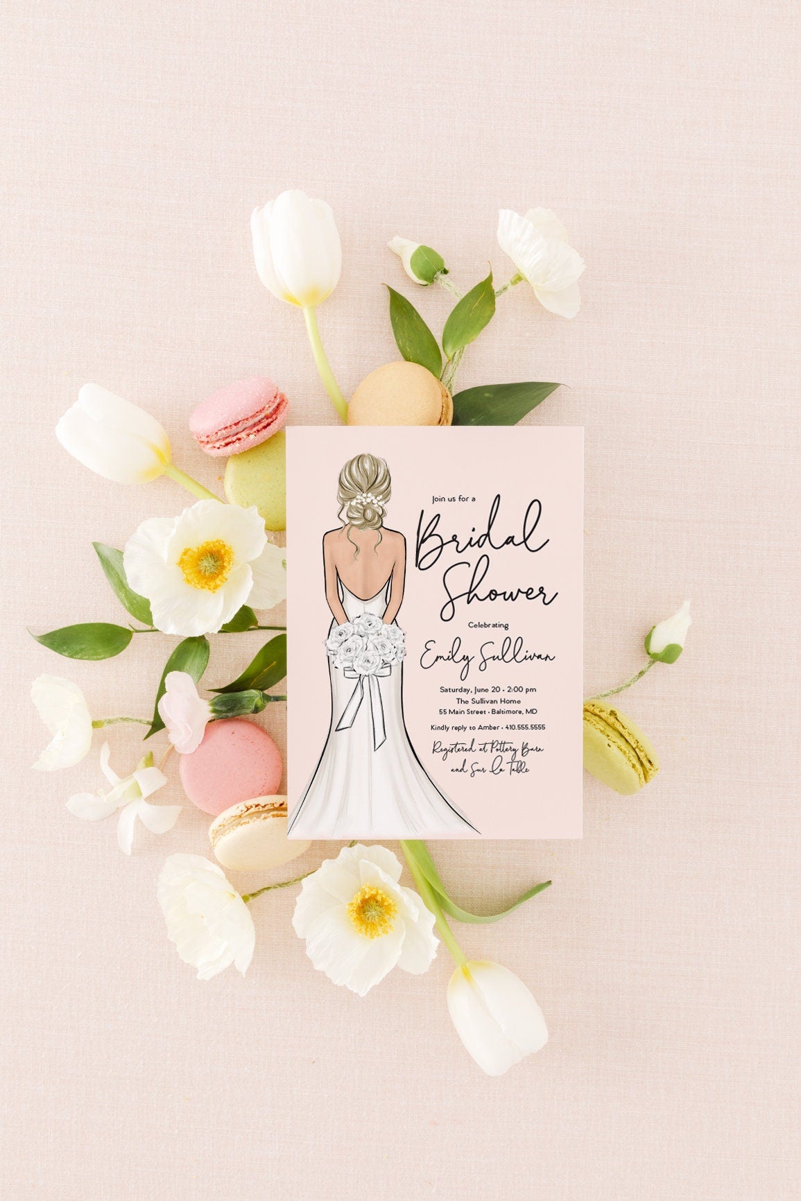 Brunch and Bubbly digital bridal shower invitation
