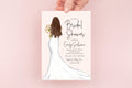 Brunette bride digital bridal shower invitation