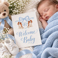 Cavalier King Charles monogram baby boy milestone cards