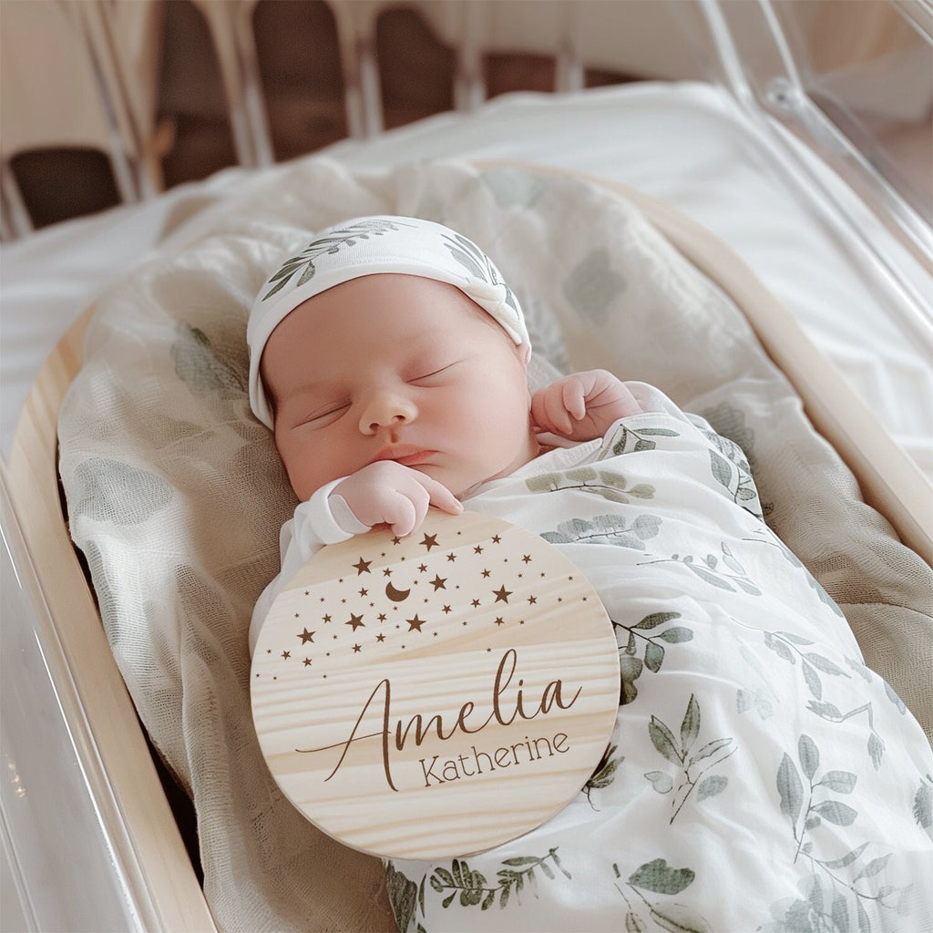 Moon & Stars Baby Name Sign - image 2