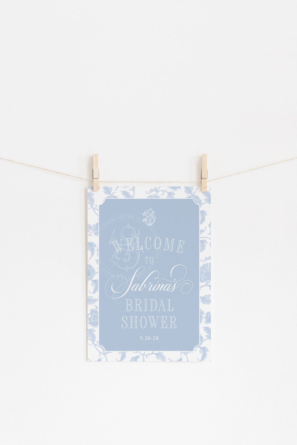 Chinoiserie Bridal Shower Welcome Sign