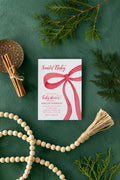 Christmas Baby Shower Invitation: Red Bow, Santa Baby | Digital File