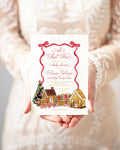 Christmas Baby Shower Invitations - Winter Baby Sprinkle - Gingerbread Invitations - Sip and See -  Cooking Decorating Party printed invitation