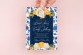 Citrus chinoiserie orange blossom crest digital bridal shower invitation