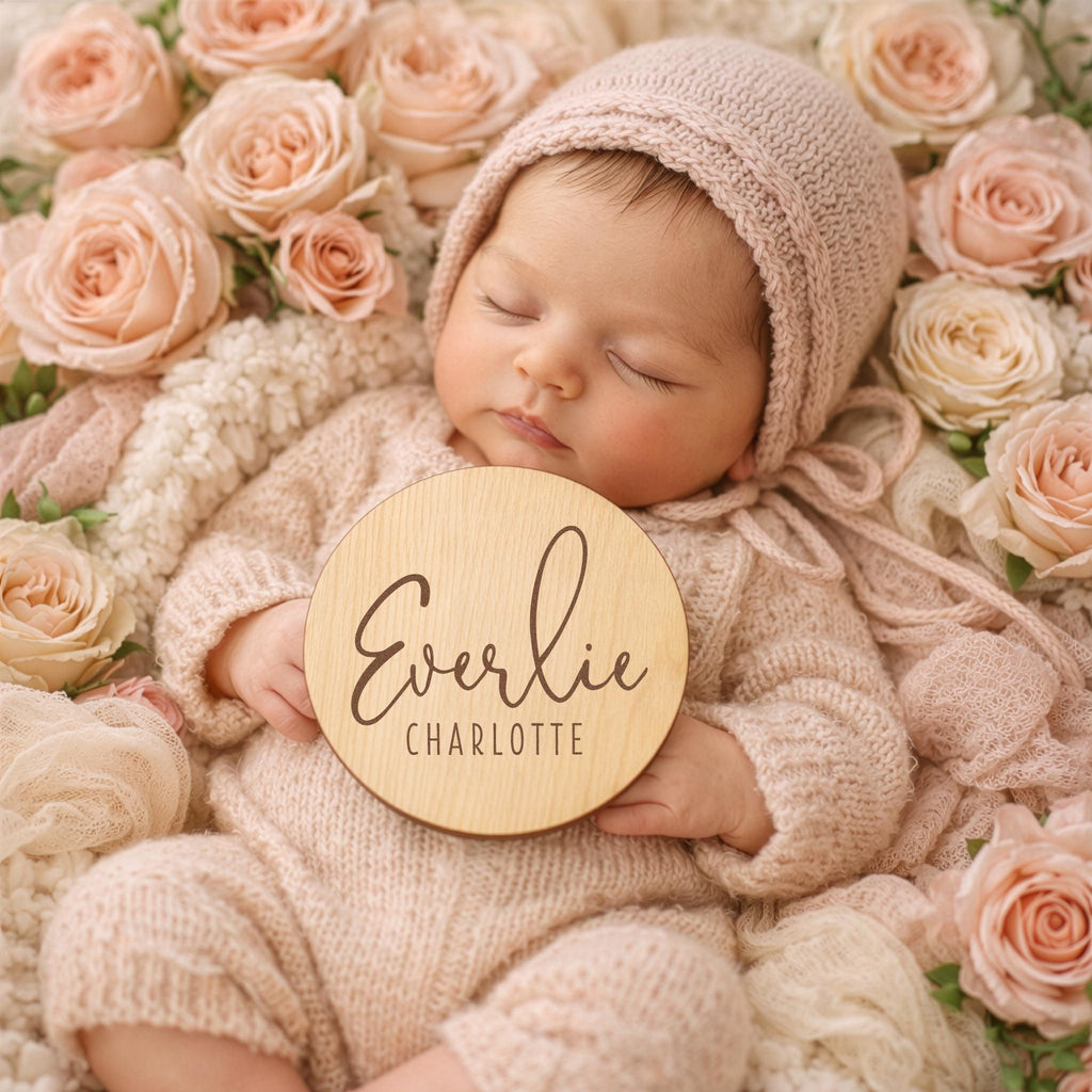 Classic Engraved Baby Name Sign - image 1