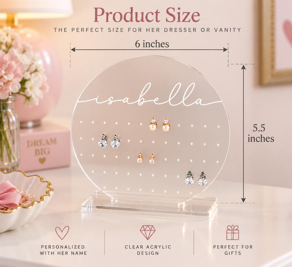 Personalized Clear Acrylic Earring Holder - image 2