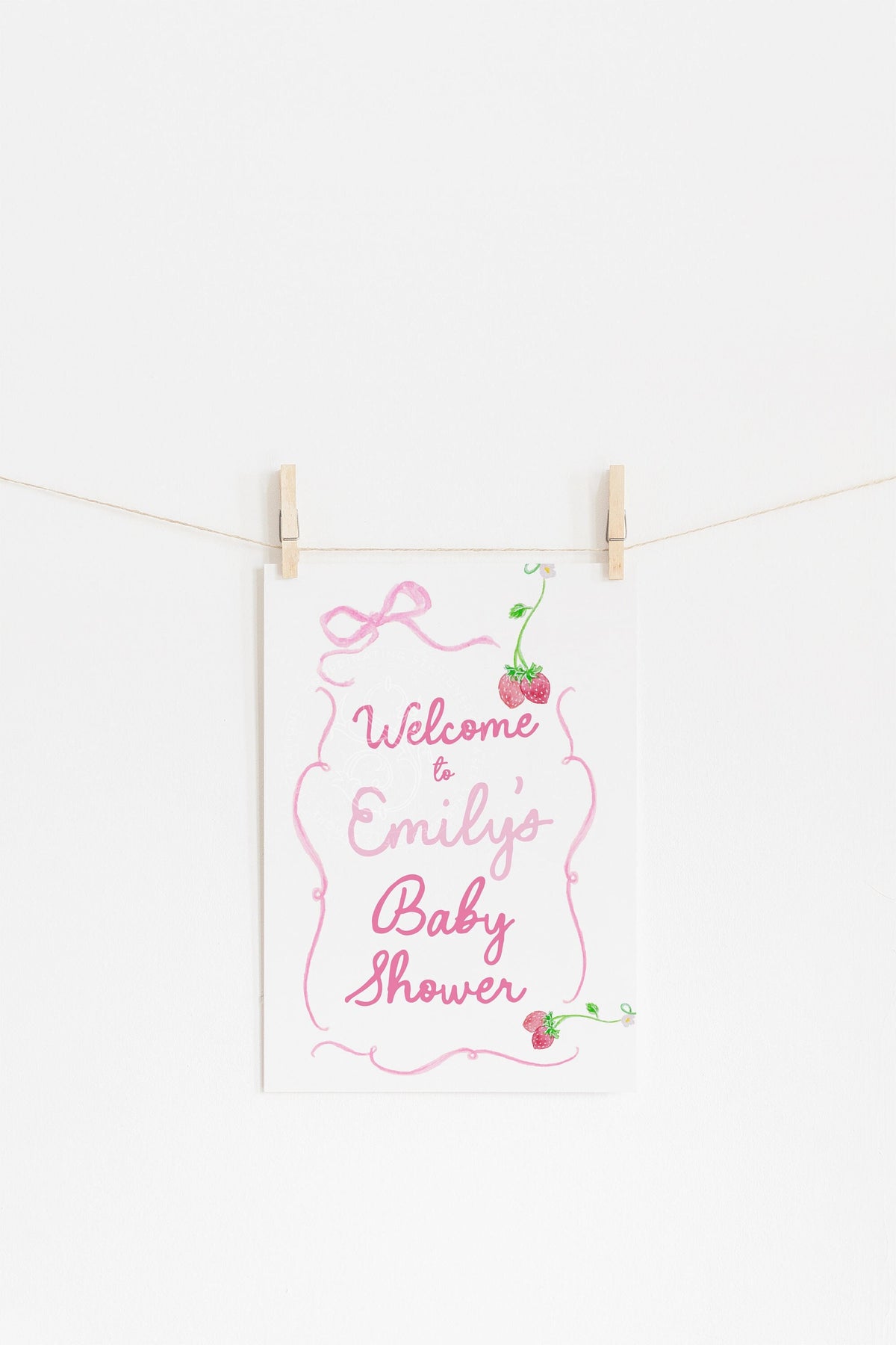 Coquette Bows and Babes Baby Shower Welcome Sign