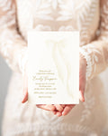 Cream Bow Baby Shower Invitations: Watercolor Heirloom Design | Digital File