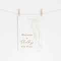 Cream Bow Gender Neutral Baby Shower Welcome Sign