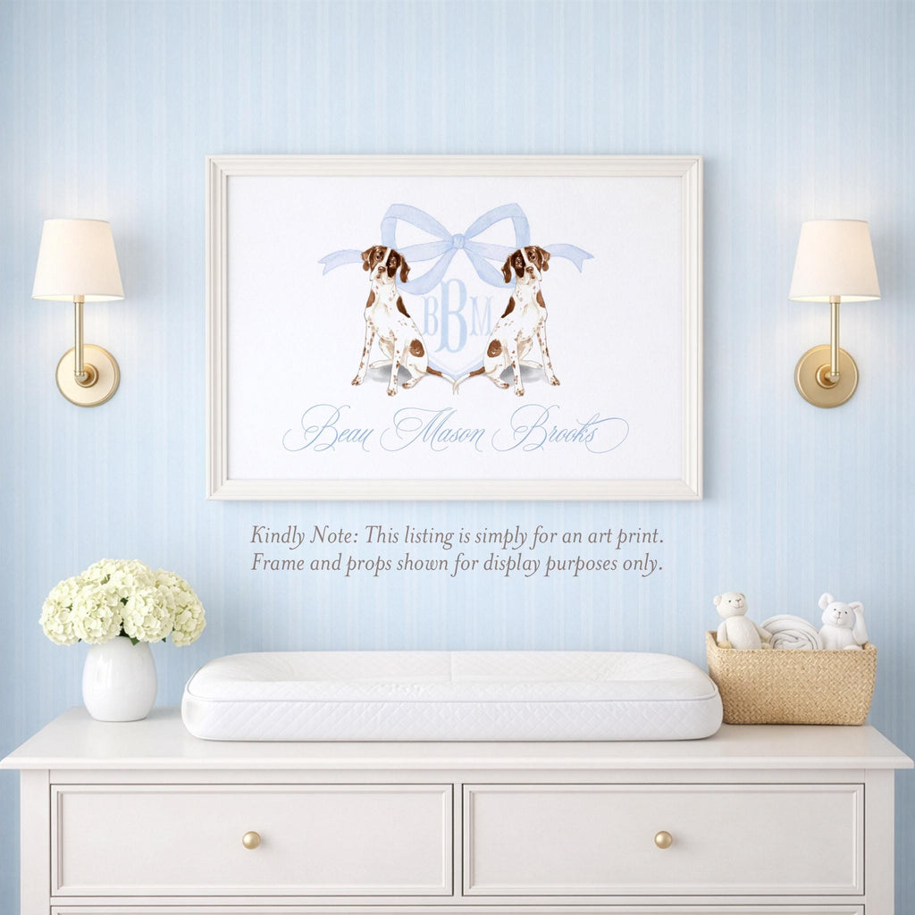 Dog Monogram Crest: Watercolor German Short Haired Pointer Print - image 2