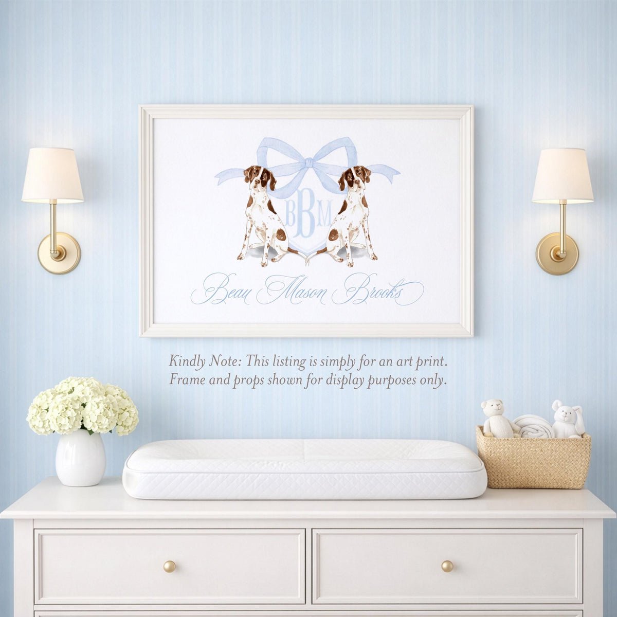 Dog Monogram Crest: Watercolor German Short Haired Pointer Print - image 2