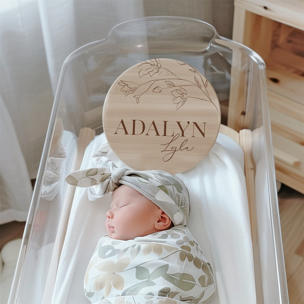 Floral Baby Girl Name Sign - image 1