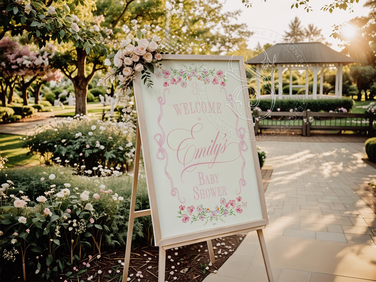Floral Baby Shower Welcome Sign