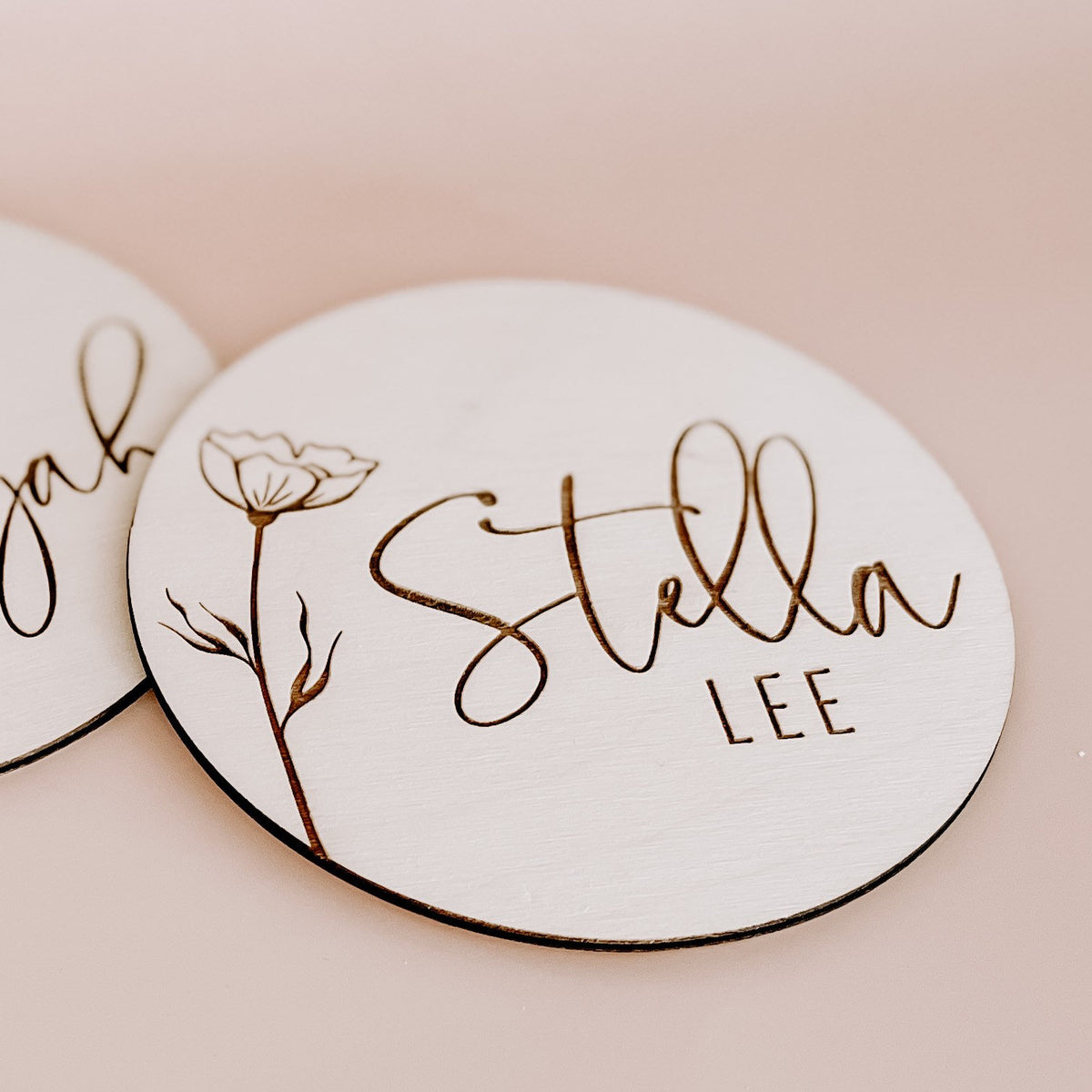 Floral Birth Reveal Baby Name Sign - image 2