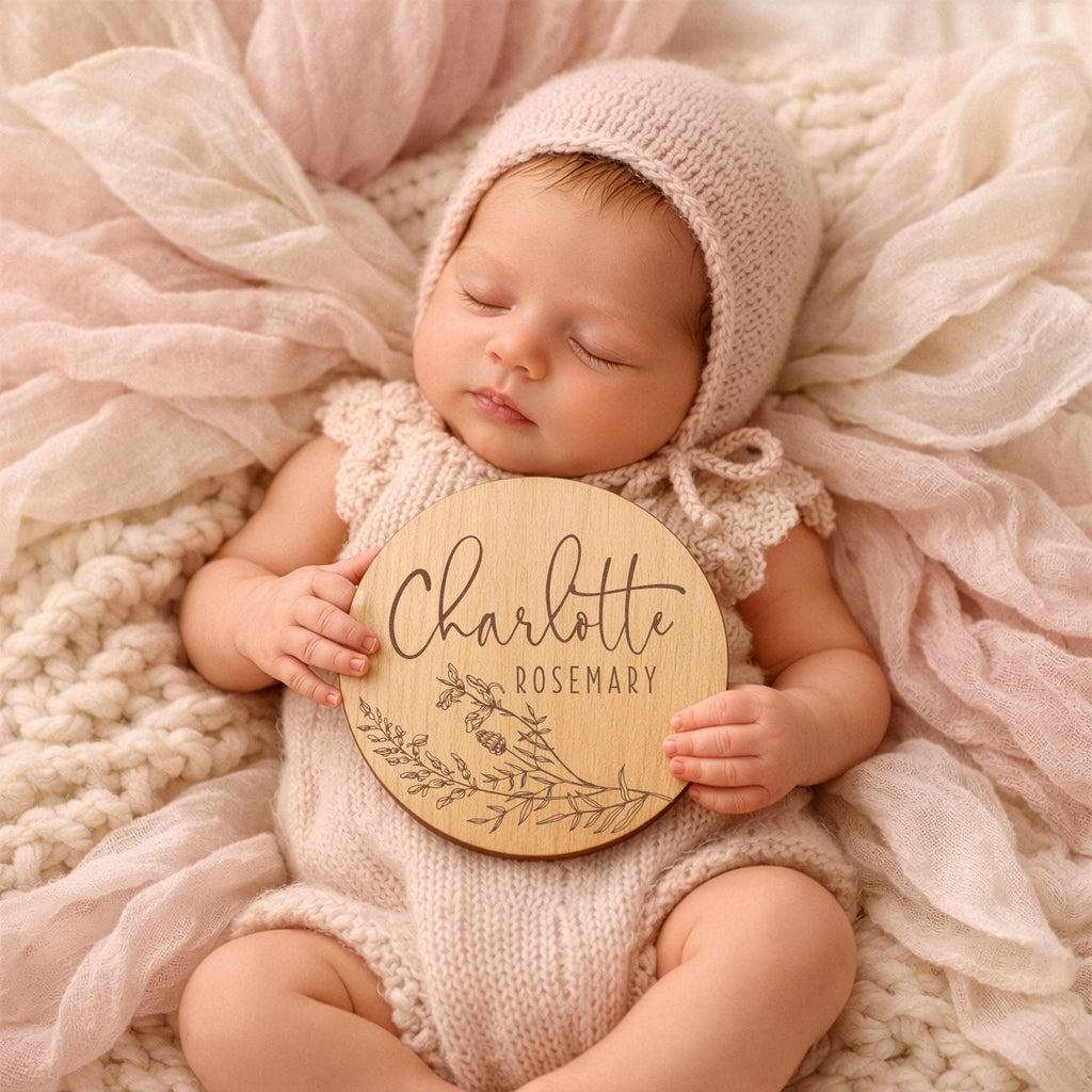 Floral Herb Baby Name Sign - image 1