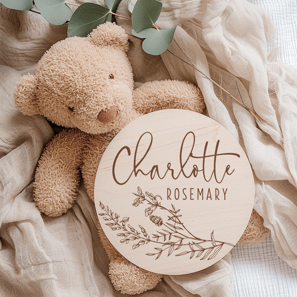 Floral Herb Baby Name Sign - image 2