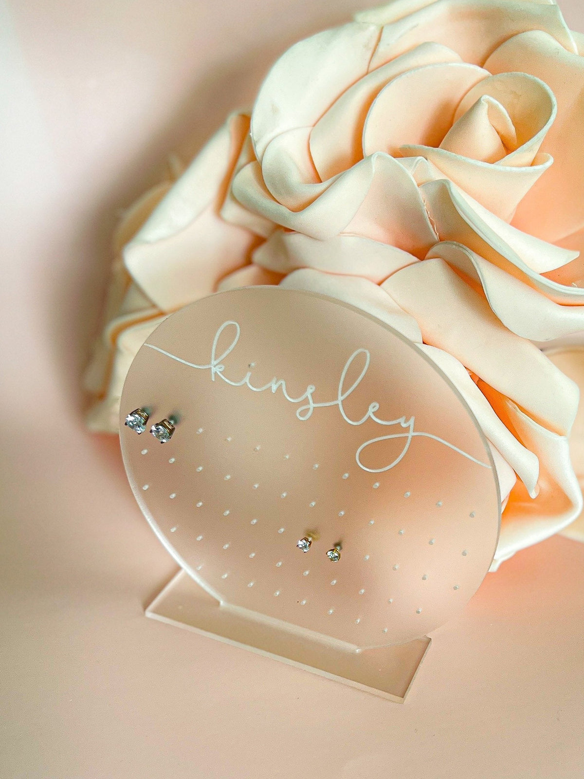 Personalized Frosted Acrylic Earring Holder - image 1