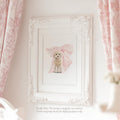 Golden Doodle Girl Monogram Print: Pink Bow Nursery Wall Art - image 1