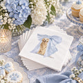 Golden Retriever Baby Shower Napkins: Custom Monogram, Blue Bow