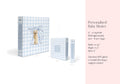Golden Retriever blue gingham personalized baby book binder