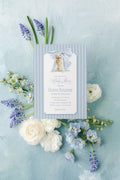 Golden Retriever Boy Baby Shower Invitation: Watercolor Crest printed invitation