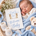 Golden Retriever monogram baby boy milestone cards
