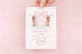 Golden Retriever pink bow digital baby shower invitation