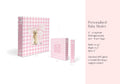 Golden Retriever pink gingham personalized baby book binder