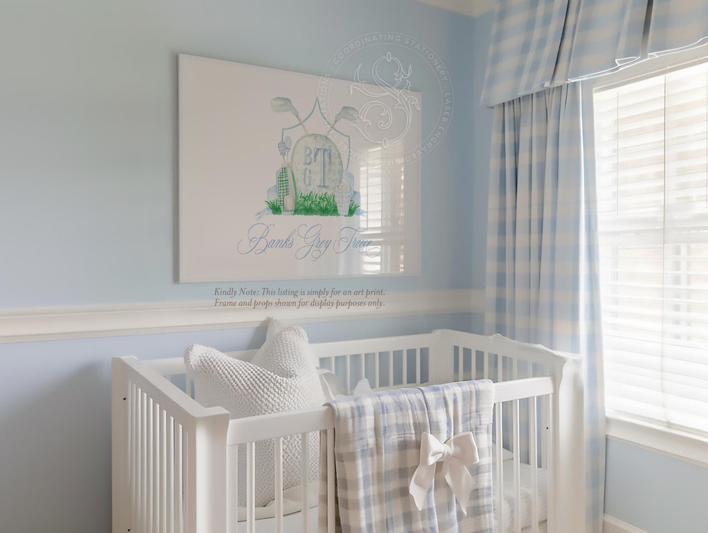 Golf Monogram Crest Art Print - Baby Boy Nursery Decor - image 2
