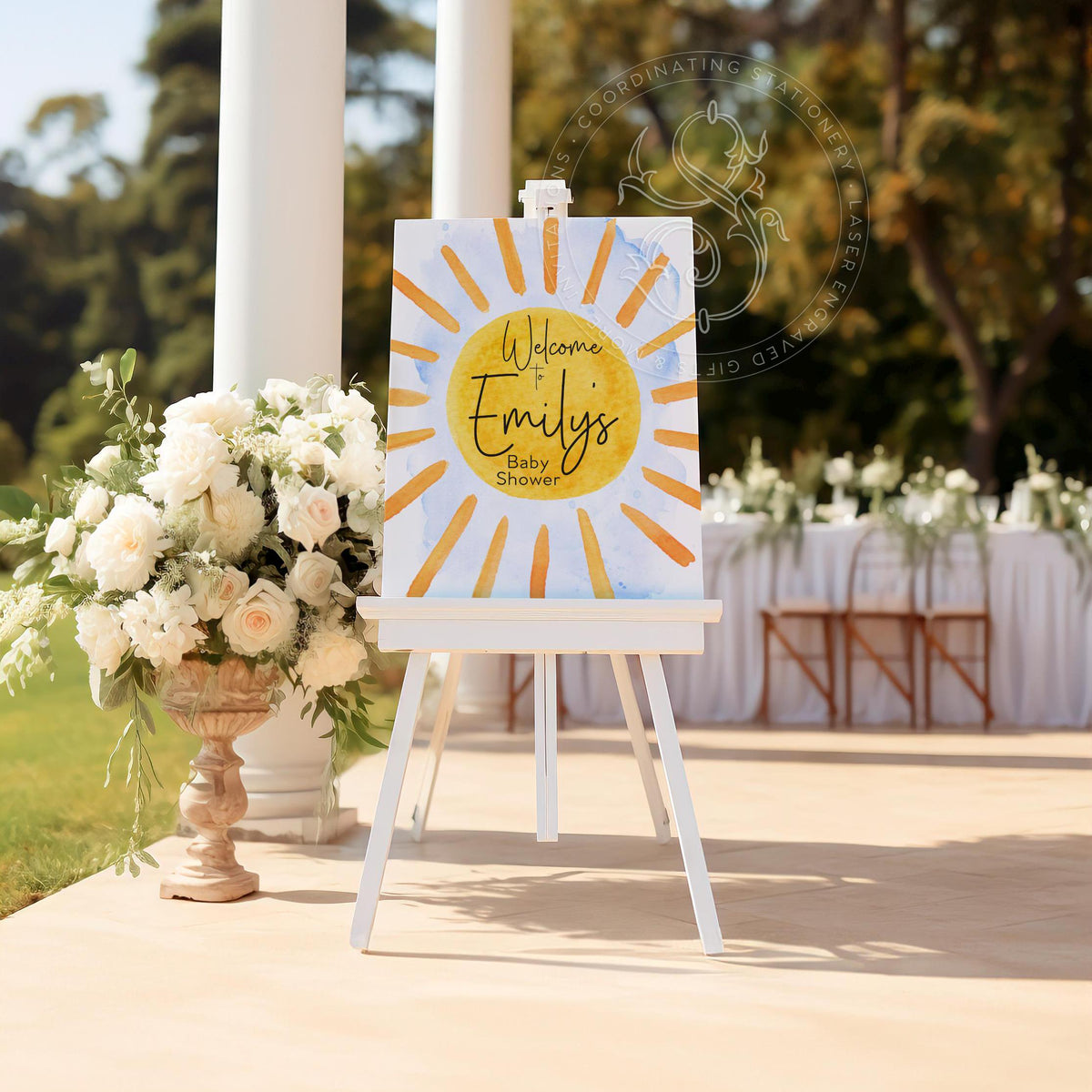 Here Comes the Son Sunshine Baby Shower Welcome Sign
